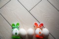Easter eggs on wooden background. Happy Easter. Creative photo with easter eggs.Easter eggs on wooden background.Happy Easter. Royalty Free Stock Photo