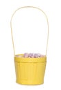 Easter eggs in a yellow basket