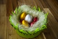 Easter egs on the basket