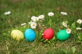 Easter egs in a row Royalty Free Stock Photo