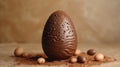 Easter Elegance: Chocolate Egg with a Clean and Captivating Design, Ideal for Creative Text