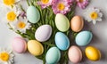 Easter elegance: Still life with eggs and flowers