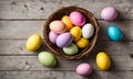 Easter elegance: Still life with vibrant eggs