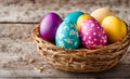 Easter elegance: Still life with vibrant eggs