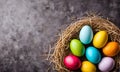 Easter elegance: Still life with vibrant eggs