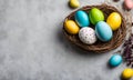 Easter elegance: Still life with vibrant eggs