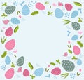 Easter elements background blue