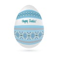 Easter ethnic ornamental egg with cross stitch pattern. Isolated on white background