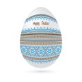 Easter ethnic ornamental egg with cross stitch pattern. Isolated on white background Royalty Free Stock Photo