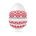 Easter ethnic ornamental egg with cross stitch pattern. Isolated on white background Royalty Free Stock Photo