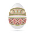 Easter ethnic ornamental egg with cross stitch pattern. Isolated on white background