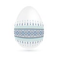 Easter ethnic ornamental egg with cross stitch pattern. on white background Royalty Free Stock Photo