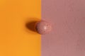Easter egg on two backgrounds, pink and orange background