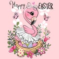 Easter Flamingo Incubate Colored Eggs