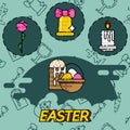 Easter flat concept icons Royalty Free Stock Photo