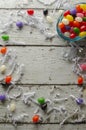 Vertical Flat Lay Easter With Jelly Beans Royalty Free Stock Photo