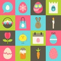 Easter flat stylized icon set 2