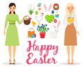 Easter flat vector elements