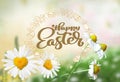 Easter floral poster yeallow pink white green with text letter copy space holiday banner template greetings card