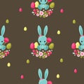 Easter floral seamless pattern.