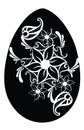 Easter Flower Egg Black Silhouette