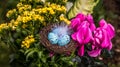 Easter flowers with eggs