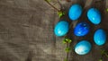 Easter background, 16x9 banner. Copy space. Royalty Free Stock Photo