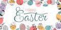 Easter frame with hand drawn Easter eggs isolated on white background. Decorative frame made of eggs Royalty Free Stock Photo