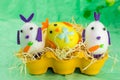 Easter funny eggs in box
