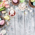 Easter funny hot chocolate Royalty Free Stock Photo