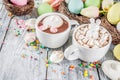 Easter funny hot chocolate Royalty Free Stock Photo