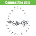 Easter game. Connect the dots by numbers. Children educational game. Printable worksheet activity.