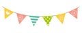Easter garlands with triangular flags. Easter decor cartoon vector illustration