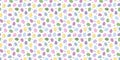 Easter Geometric seamless pattern. Retro painted eggs, geometric shapes, lines on white background. Bright color 90s memphis Royalty Free Stock Photo