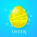 Easter in German Oster Paschal egg vector greeting card Royalty Free Stock Photo