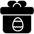 easter gift Silhouette, Black Glyph icon Royalty Free Stock Photo
