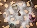 Easter gingerbread cookies. Eggs and rabbits Royalty Free Stock Photo