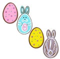Easter gingerbread eggs for mood Royalty Free Stock Photo
