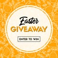 Easter giveaway. Enter to win. Vector banner template