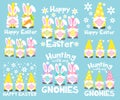 Easter gnomes Svg bundle. Cute Easter bunny gnomes clipart