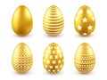 Easter golden egg. Traditional spring holidays in April or March. Sunday. Eggs and gold.Big set Royalty Free Stock Photo