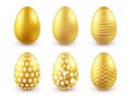 Easter golden egg. Traditional spring holidays in April or March. Sunday. Eggs and gold.Big set Royalty Free Stock Photo