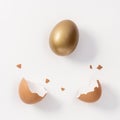 Easter Golden egg went out of egg Royalty Free Stock Photo