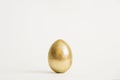 Easter golden glitter egg isolated on white background. Minimal easter concept. Happy Easter card with copy space for text. Top Royalty Free Stock Photo