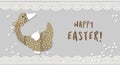 Easter. Goose vector illustration. Duck. Domestic bird. Wooden figurine. Decorative element for your design. Happy easter