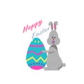 Happy Easter bunny holding egg Royalty Free Stock Photo