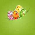 Easter green background with egg