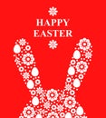 Easter greeting card with decorative rabbit ears