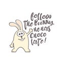 Easter greeting card with rabbit and text