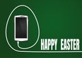 Easter greeting card with realistic smartphone Royalty Free Stock Photo